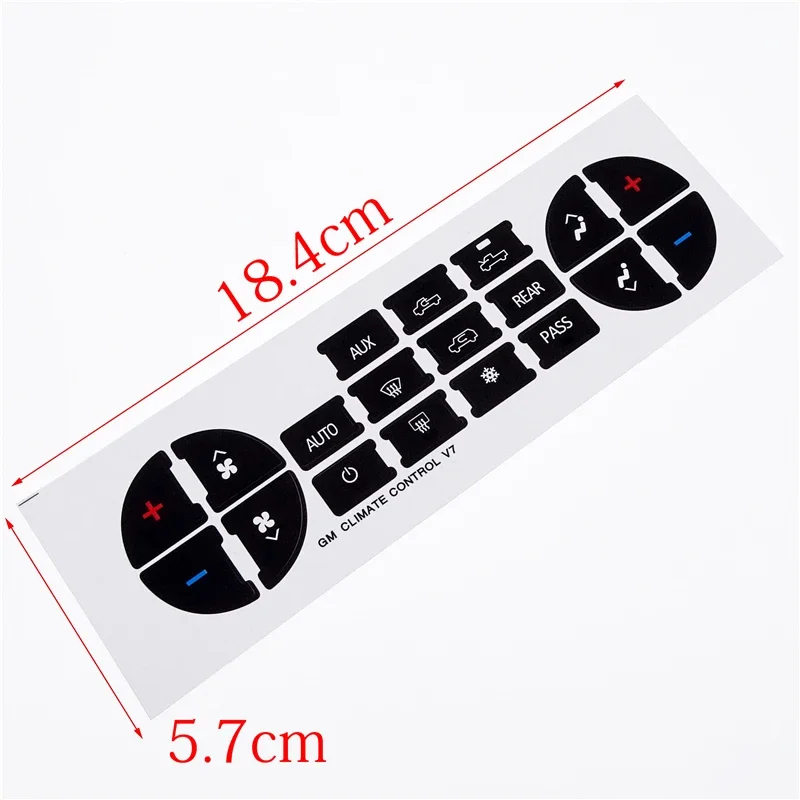 1 Pcs Car Interior Stickers AC Central Control Panel Button Decal With 19-key For Chevrolet GMC Avalanche Silverado Tahoe Sierra