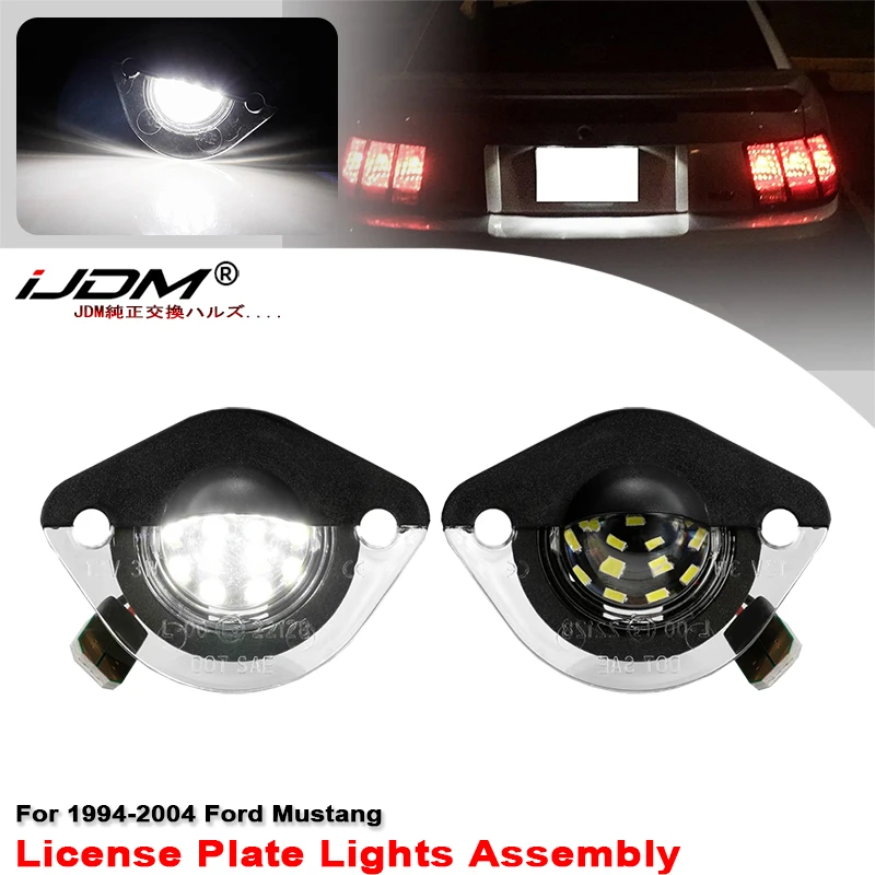 LED License Plate Light For Ford Mustang 1994 1995 1996 1997 1998 1999 2000 2001 2002 2003 2004 White Lamp Number Plate Lights