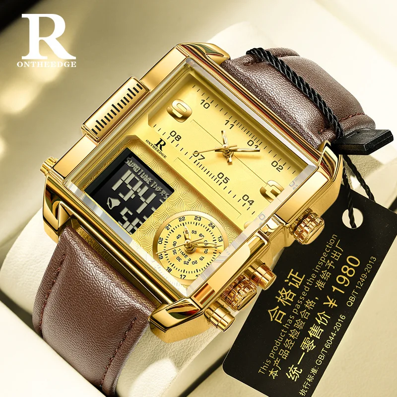 

ONTHEEDGE popular South East Asia style new men's high-end electronic watch double display watch men's brand