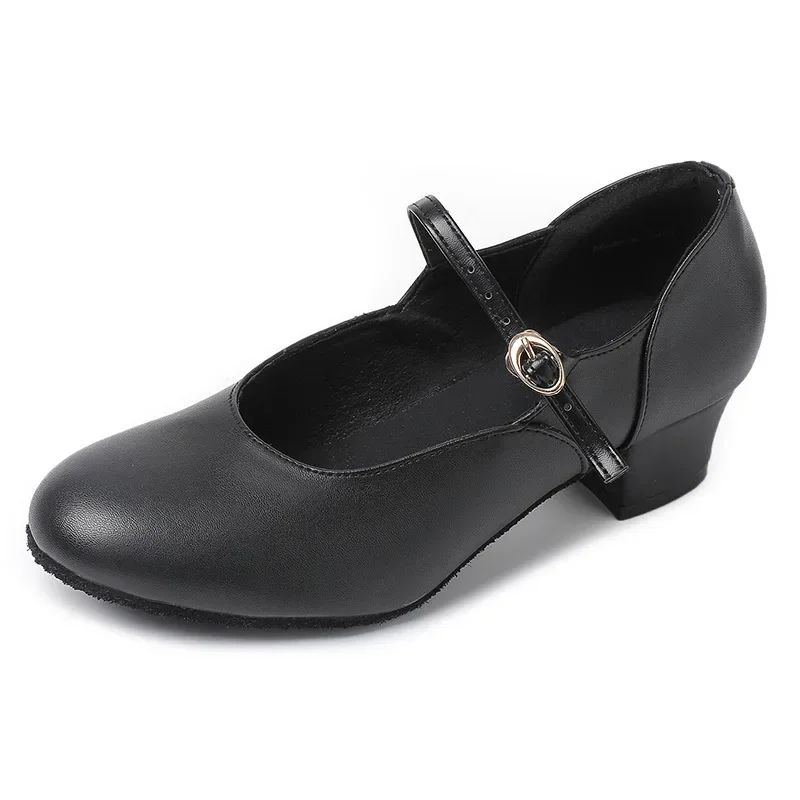 Indoor Women Modern Dance Shoes Soft Bottom Tango Dancing Shoes Ballroom Latin Dance Shoes For Women 4CM Middle Heeled
