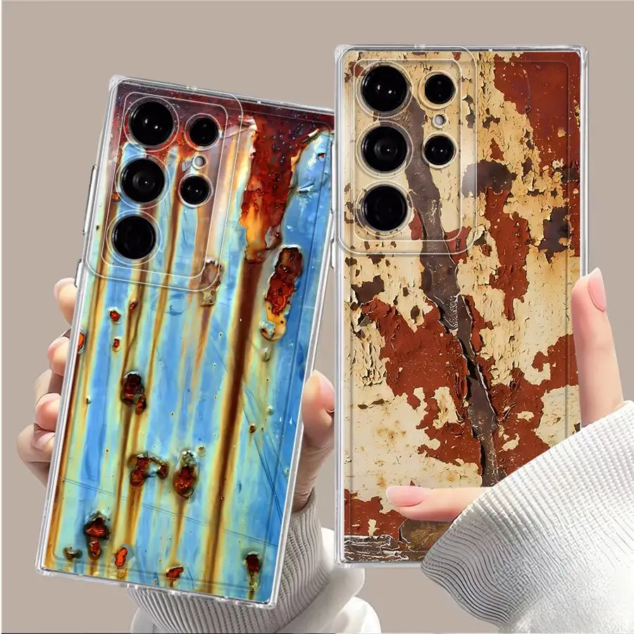 Phone Cover Case for Samsung Galaxy S26 S24 Note 20 Ultra 10 S23 Ultra S22 FE S20 Plus S25 Edge S21 Rust Art