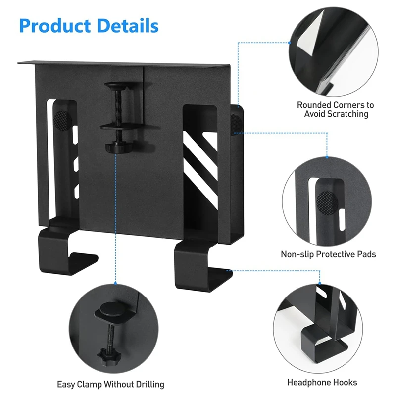 

Крепление для ноутбука под столом, органайзер для файлов с боковой подвеской, без зажима для сверла на лотке для прокладки кабелей, держатель для ноутбука-SPMI