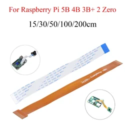 1PCS Raspberry Pi Camera Cable 15/30/50/100/200cm Ribbon Line FFC FPC Flexible Flat Cable Wire For Raspberry Pi 5B 4B 3B+ 2 Zero