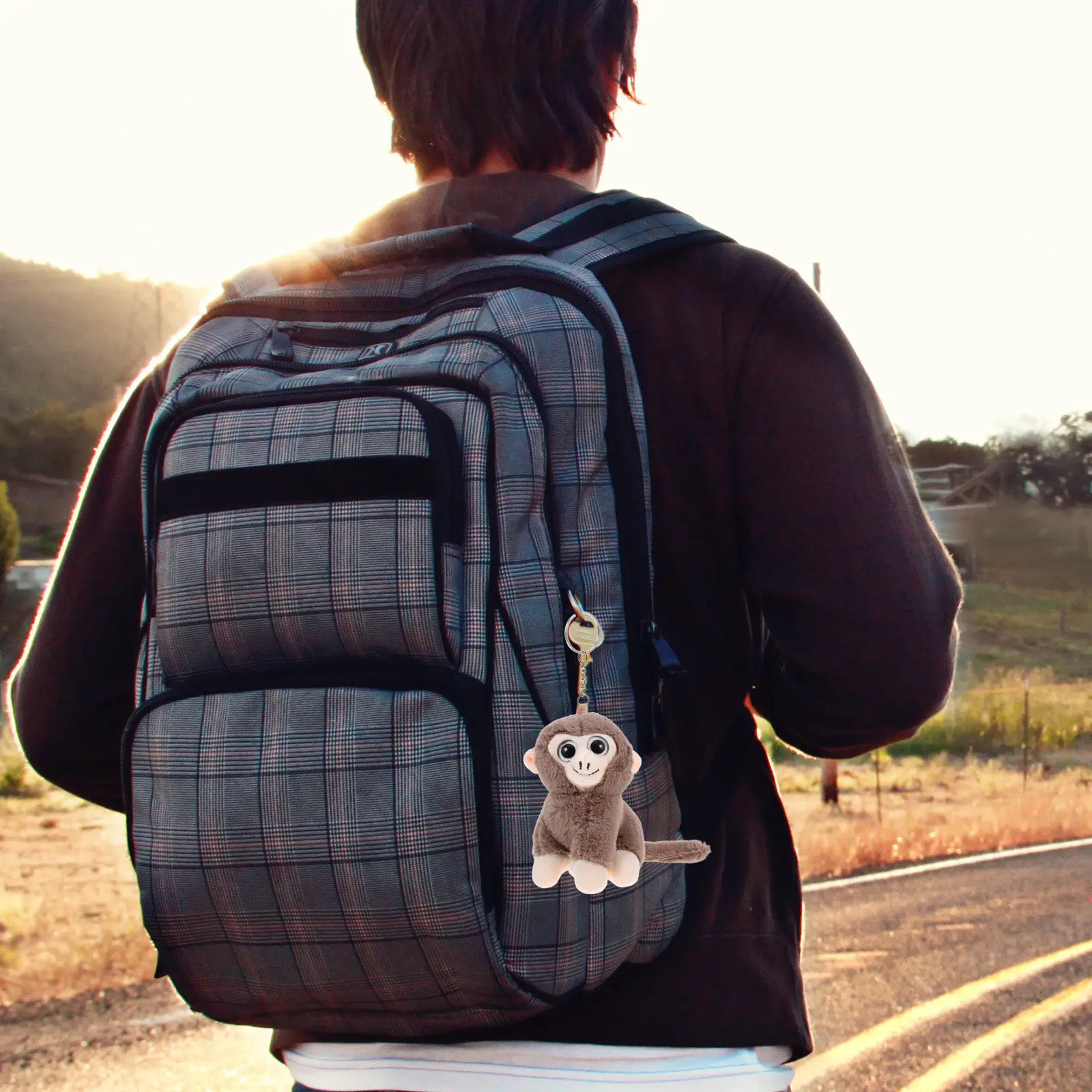 

Мягкий брелок-обезьянка коричневого цвета, плюшевая игрушка, подвеска для сумки, рюкзака, кошелька, чехла для телефона, милый брелок-животное