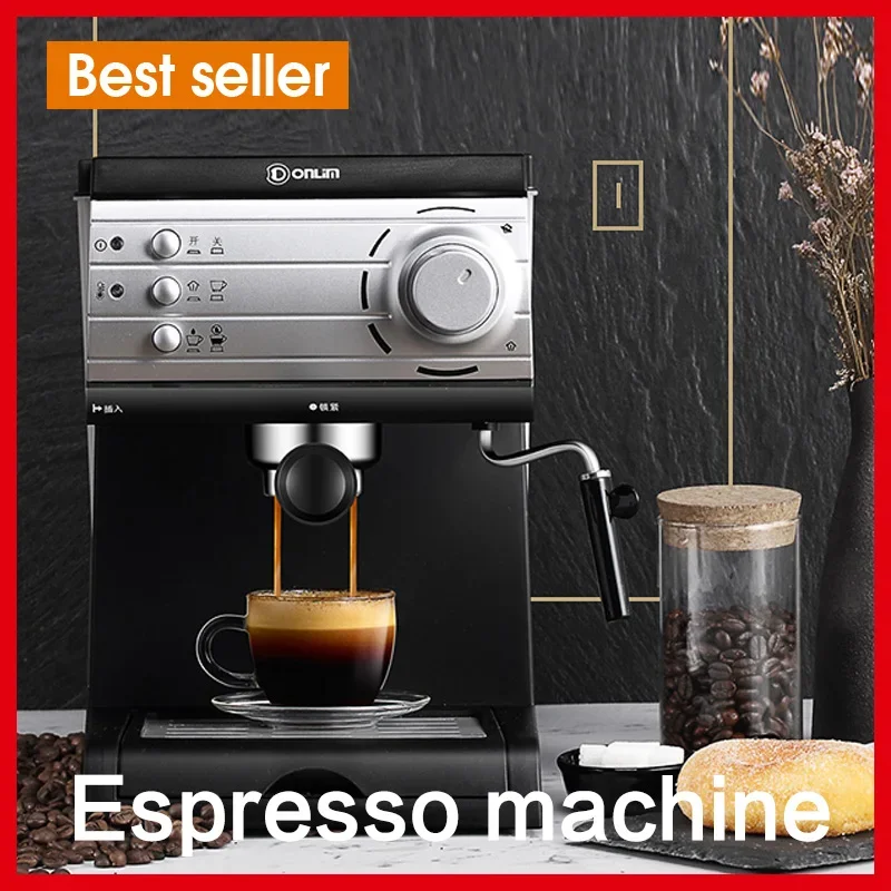 Donlim 20 Bar Coffee Machine Espresso Semiautomatic  Maker Steam Milk Foam Instant Dissolution espresso coffee maker 1.5L