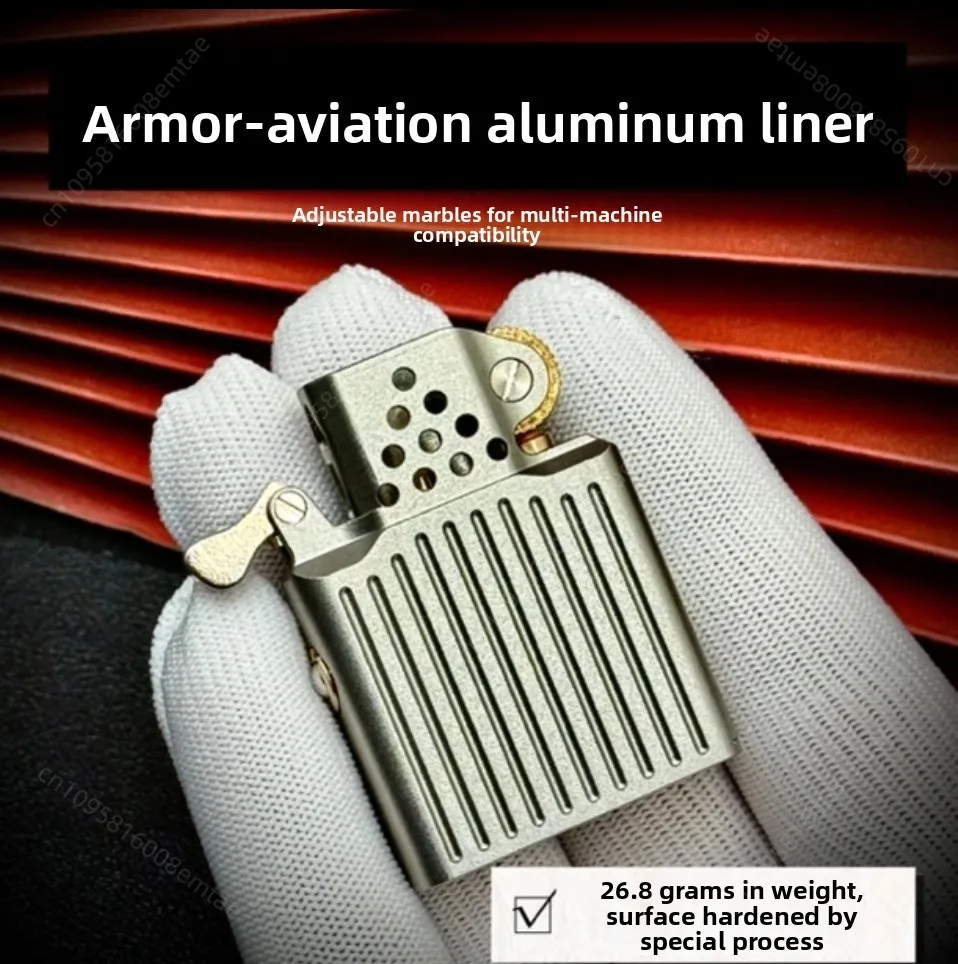 New Aluminum Alloy CNC Integrated Fuel Lighter Liner, universal Aluminum Alloy Lining, Lighter Accessories, Cigarette Accessorie