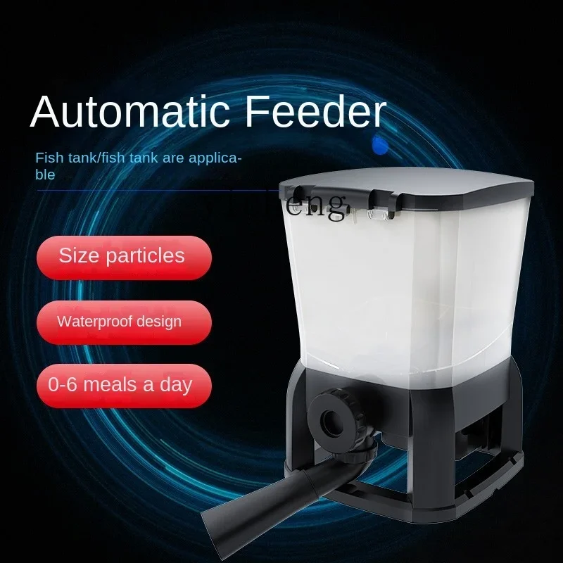 Zf automatic feeder fish pond timing solar outdoor