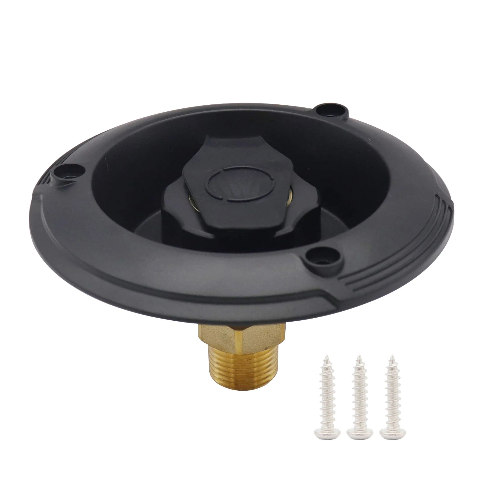 

Black Flange RV City Water Fill Inlet Female To Male For Camper Motorhome Trailer Easy-to-grip Knob 4.5INCH