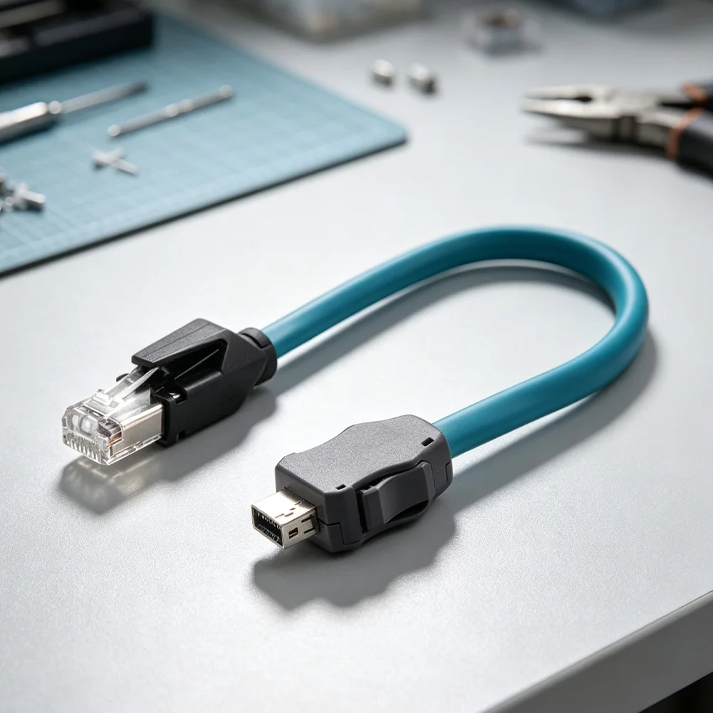 1 Meter For RJ45 Straight Male to IX Male Cable Cat6A Rated for Industrial Network Infrastructure and Device Interconnection