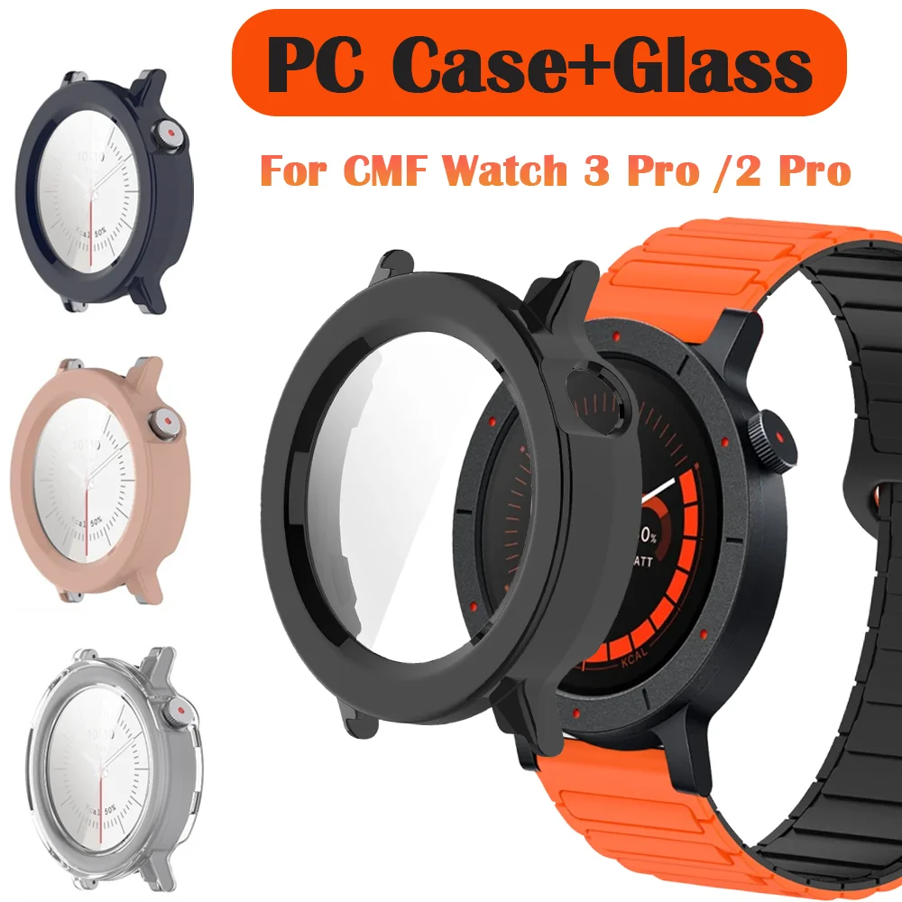 حافظة كمبيوتر + زجاج لساعة CMF 3 Pro واقي شاشة مضاد للسقوط غطاء حماية صلب لساعة CMF 2 Pro ملحقات شل