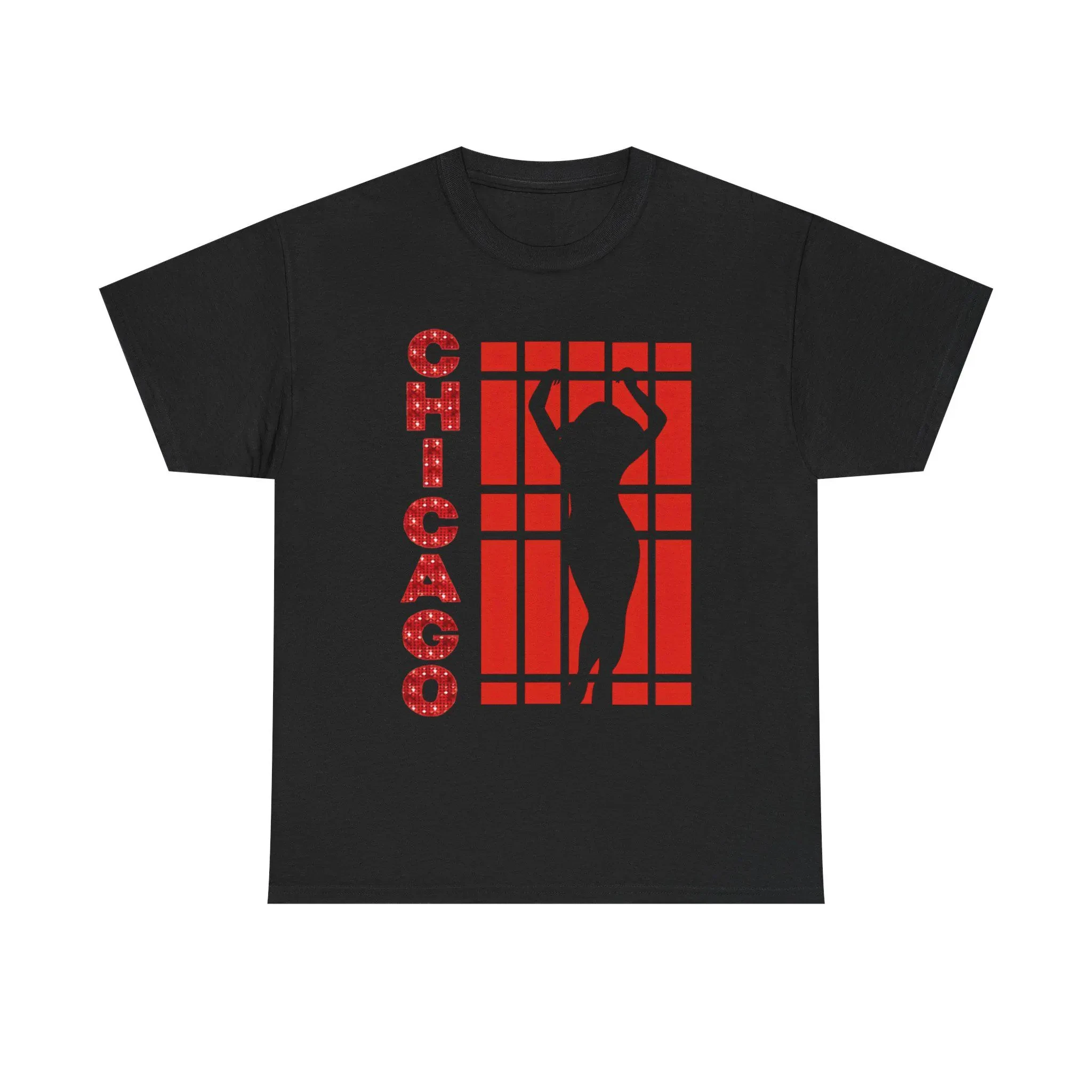 Chicago Broadway Musicall Logo Black Blue Tee T-Shirt Short Sleeve Men's T-shirts for Summer Unisex All-Season