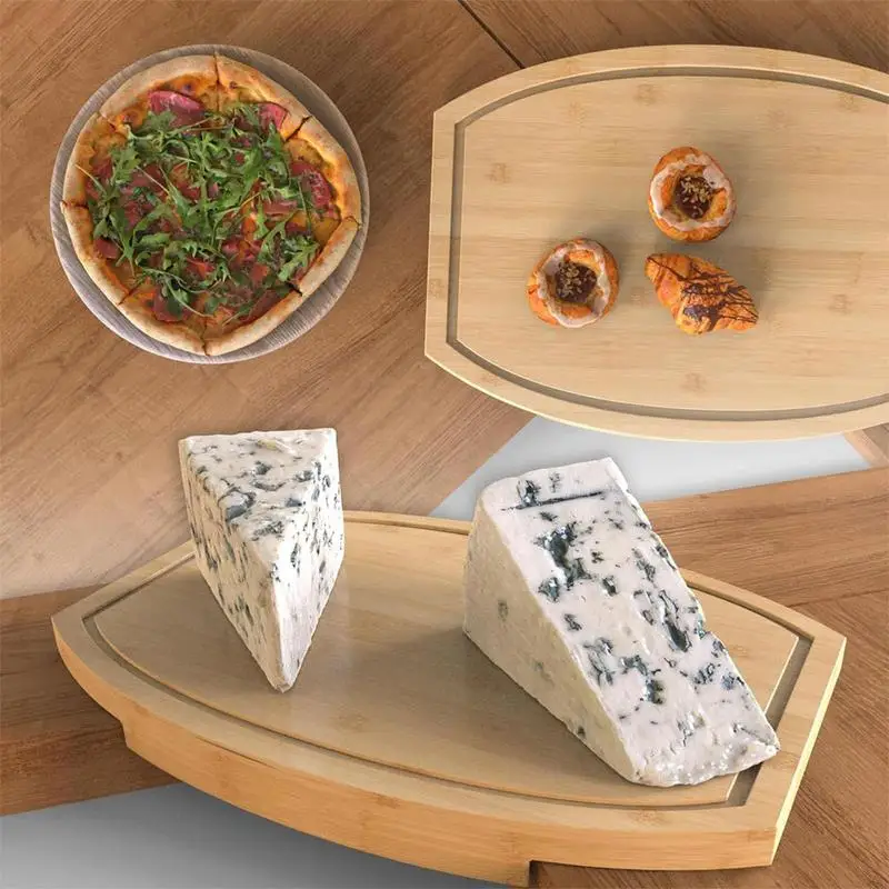 

Kitchen cutting board Thickened cutting board with drainage groove Bread fruit sushi tray Kitchen cooking cutting board tools