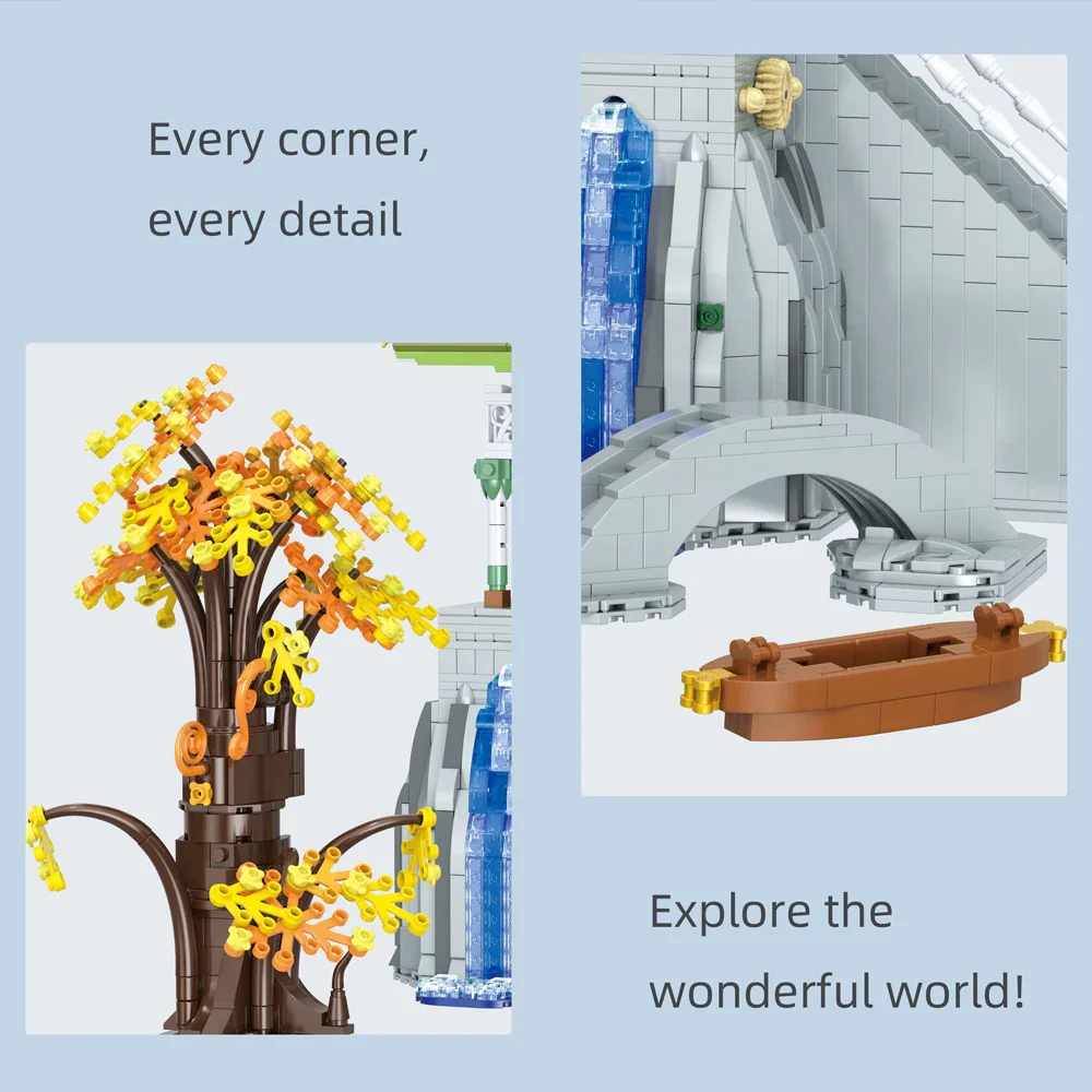 5836 قطعة برج الطاقة اللبنات وادي الشفق نموذج سطح المكتب الديكور الطوب لغز لعب للأطفال أطفال هدية