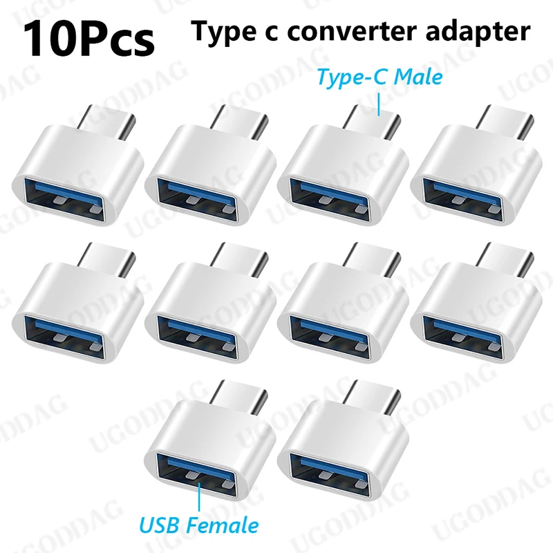 Universal Mobile Phone Charging Converter, Android Tipo-C para Micro USB 3.0 Adaptador Feminino, Linha de Dados, 5 Pcs, 10Pcs