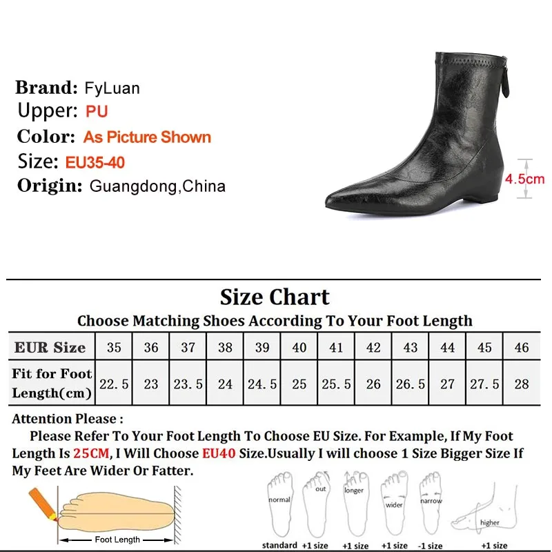 新型ポインテッドトゥショートブーツ 4.5cmミドルヒール レディースアンクルブーツ 秋 フレンチスタイル レディースシューズ ブラック ファッションミドルブーツ