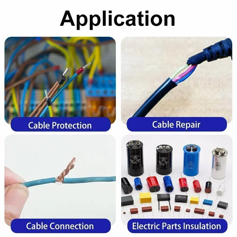 1~10m 4:1 Heat Shrink Tubing With Glue Black 4 - 72mm Double Wall Adhensive Waterproof Lined Wire Polyolefin Cable Sleeve
