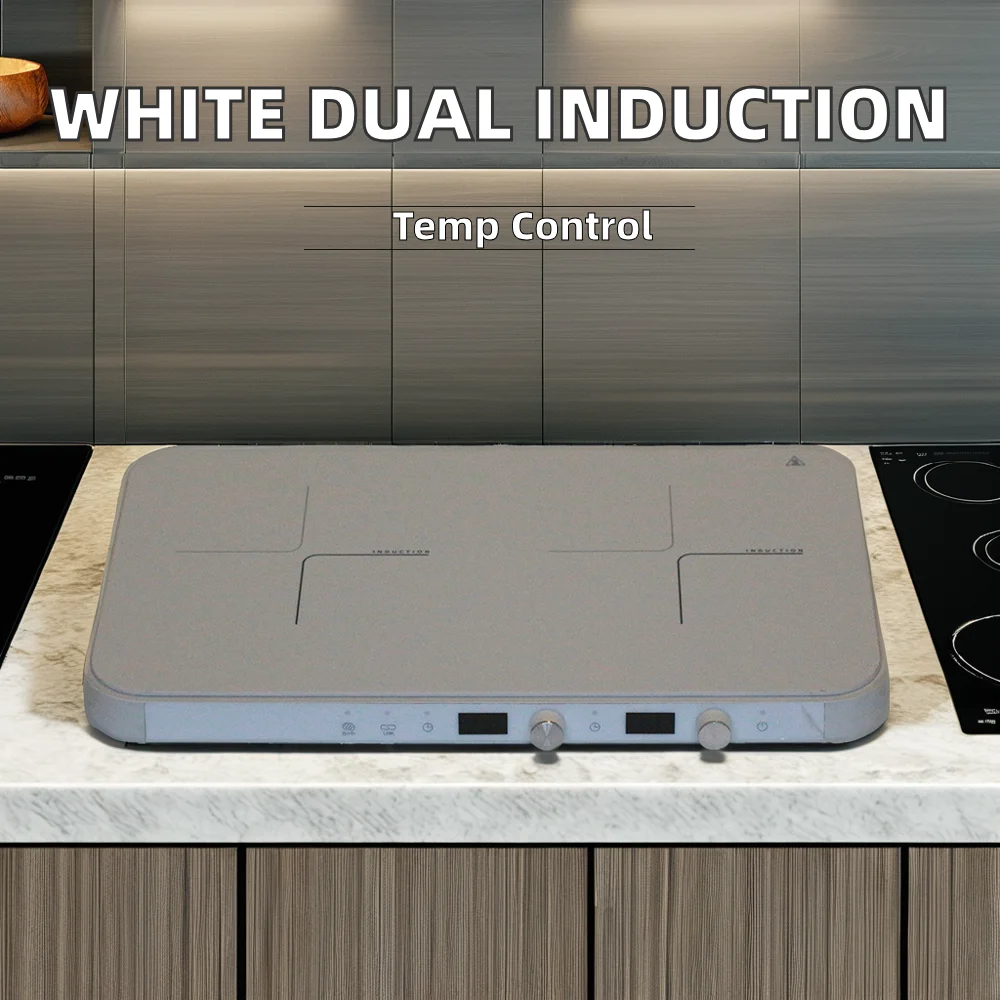 High Quality White Double Burners Induction Cooker New Arrival Home Appliance with CE/CB/EMC Certificate Electric Power Source