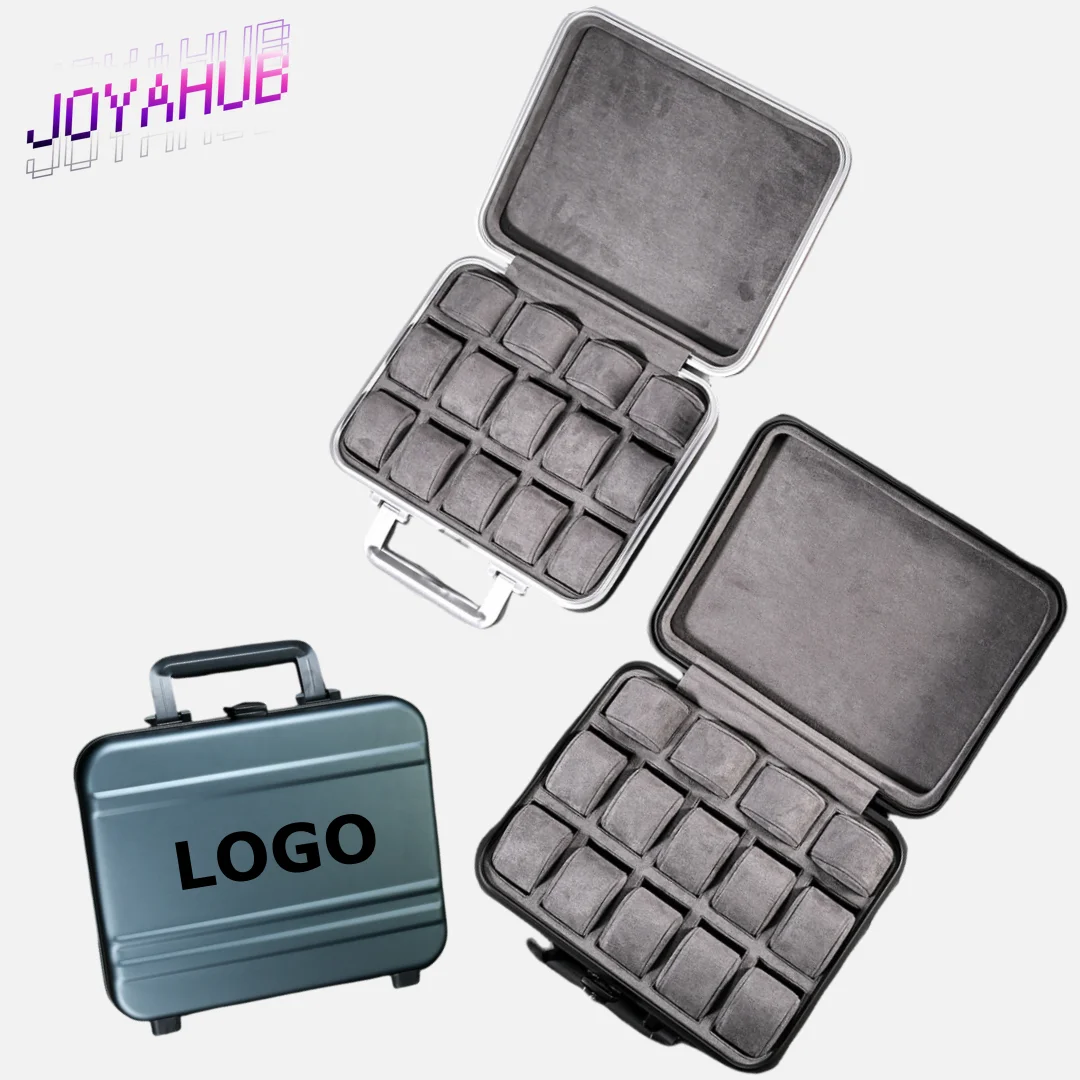 

Custom LOGO Aluminum Alloy Watch Display Box Portable Large Capacity Mechanical Watch Storage Bracelet Box Gift Password Lock