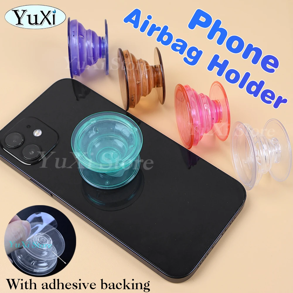 

5pcs Mobile Phone Stand Transparent Airbag Holder Material DIY Lazy Retractable Colorful Phone Support for iPhone Samsung Stand