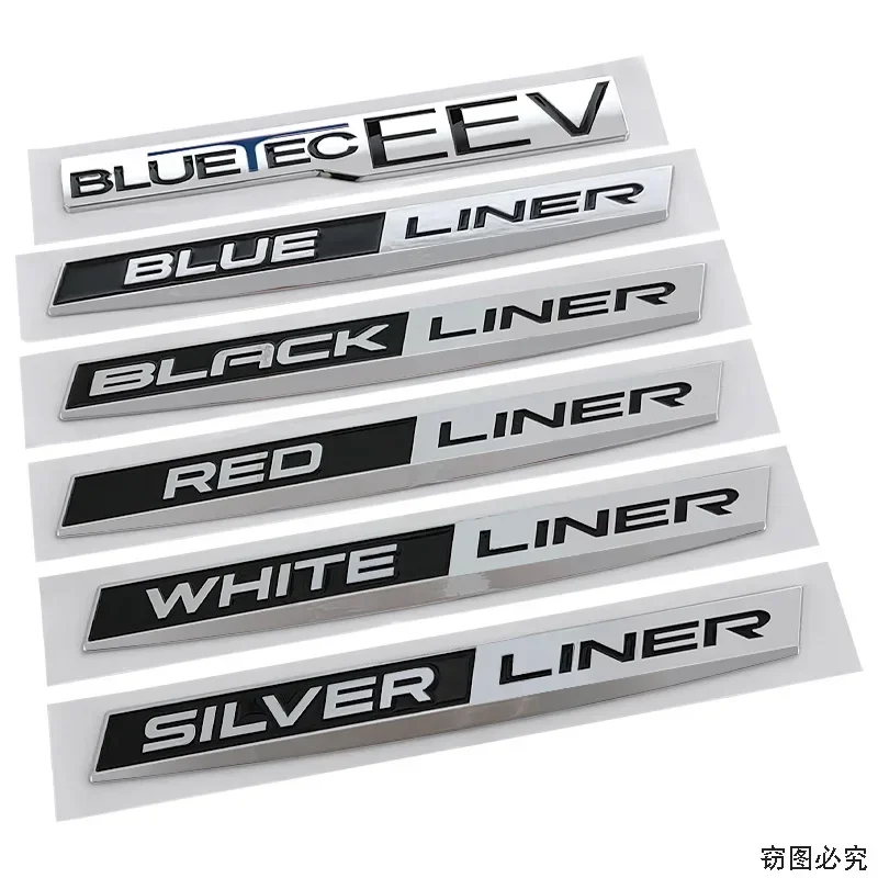 3D ABS Car Body Emblem Trunk Badge Letter Sticker Accessories for Mercedes Benz BLUETEC EEV RED BLUE BLACK WHITE SILVER LINER