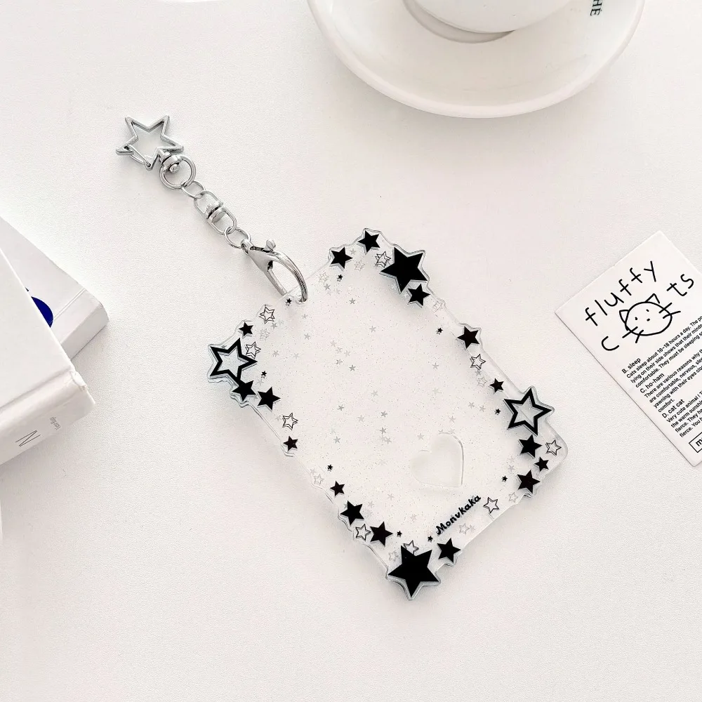 New 3 inch Photocard Holder Acrylic Sparkling Stars Idol Photo Holder Gift Mini Bag Pendant