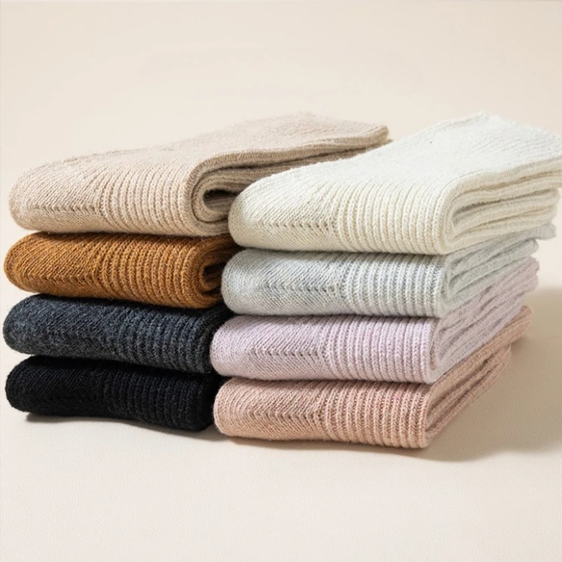 

8 pairs of women's autumn solid color mid tube socks sweat absorbing odor proof simple comfortable casual socks