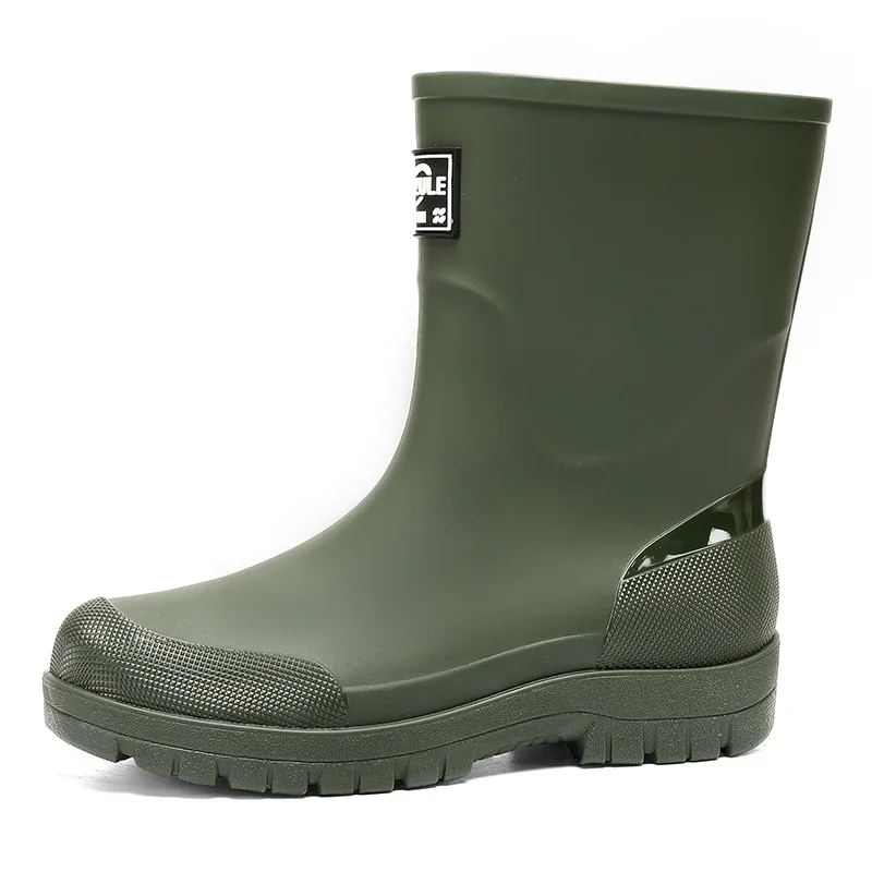 

Men's rain boots, rainproof autumn and winter new mid-calf rain boots, chef shoes, high-top outdoor men's shoes