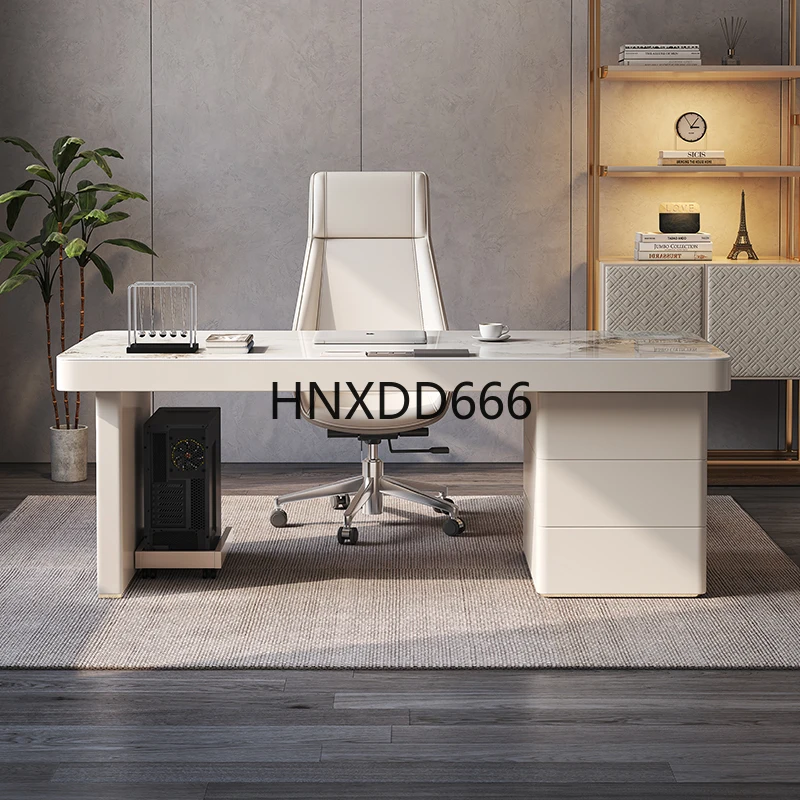 مكتب من البلاط الصخري المتقدم ومكتب كمبيوتر وكرسي #1