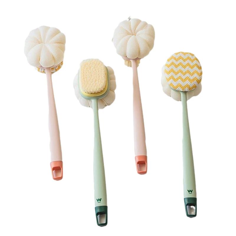 

Double Sided Scrubbing Tool Bath Brush Long Handle Soft Fur Bath Brush Detachable Scrubbing Towel Strong Back Rubbing