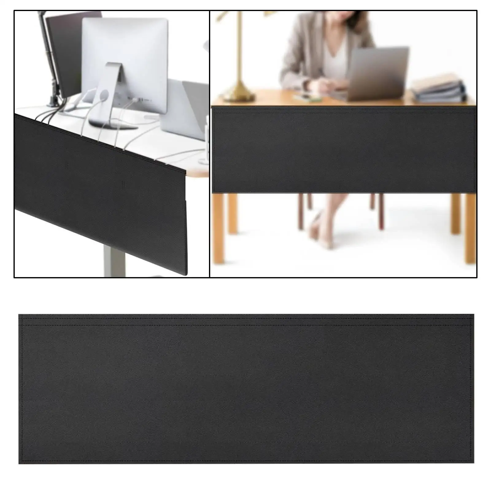Under Desk Privacy Panel Premium Oxford Cloth Modesty Panel Organizer for Office Desk Tidy Cable Concealment