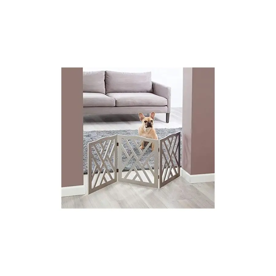 

Уличные складные регулируемые секционные ворота для животных из массива дерева с перекрестными элементами, 3 секции