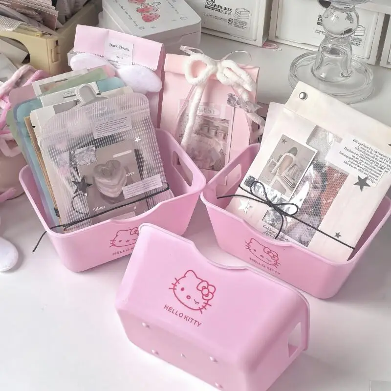 

Cute pink storage desktop storage basket, cosmetics and miscellaneous storage box, home bathroom storage container