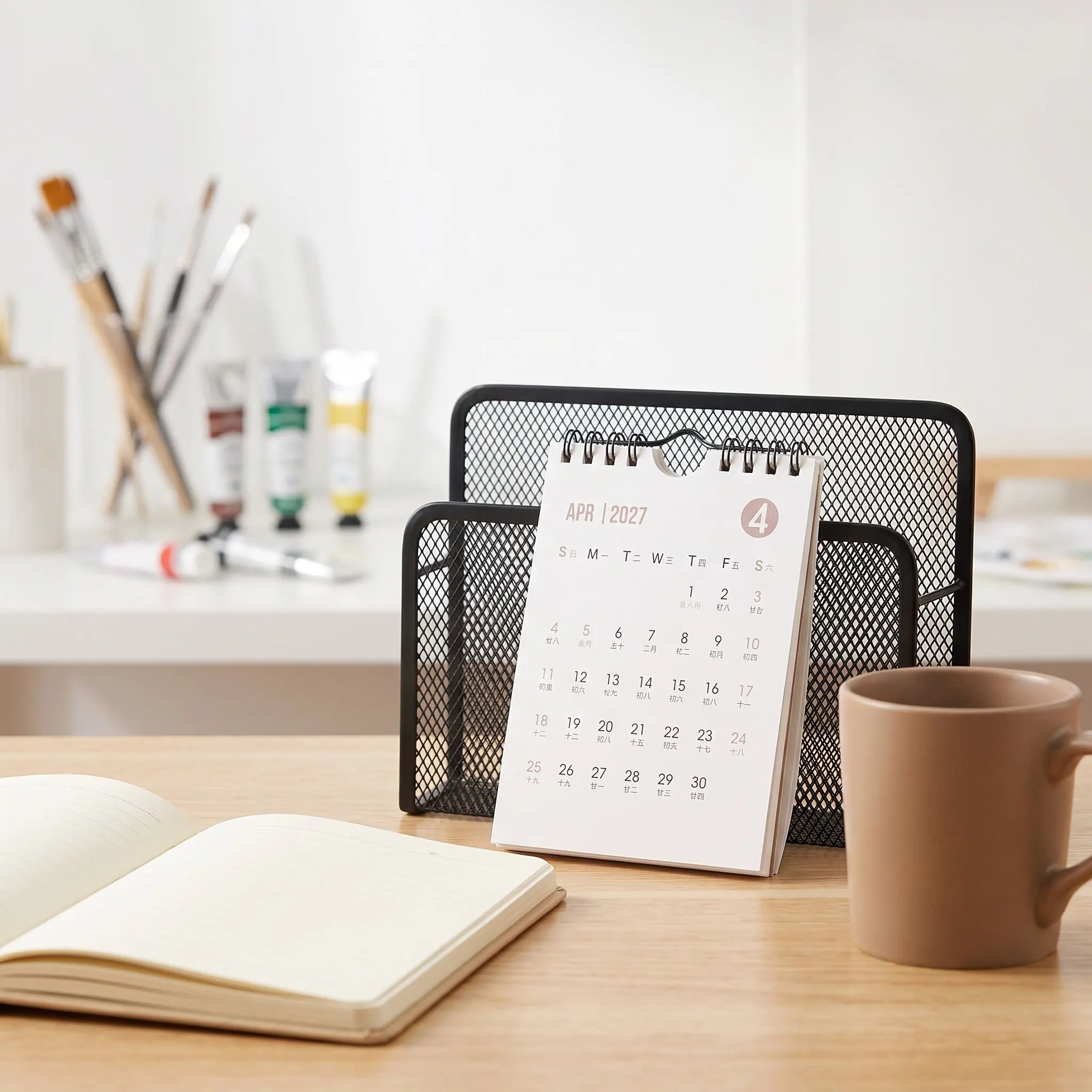 Mini Desk Calendar Compact Desktop Wall Hanging Tiny Size Functional Date Planner Students Teachers Office Workers