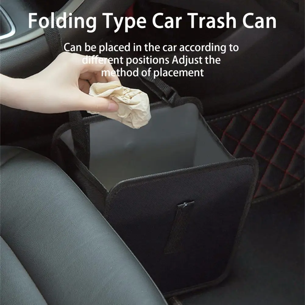 Car Trash Can High Capacity Hanging Multifunctional Oxford Cloth Folding Type Car Garbage Bin Vehicle Accessories