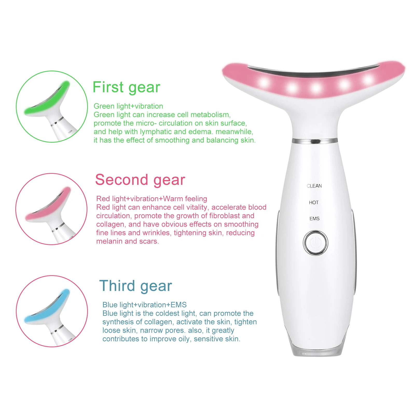 

Anti Wrinkles Massager Neck Massager Led Photon Therapy Heating Neck Wrinkle Removal Machine Reduce Double Chin Skin Lifting