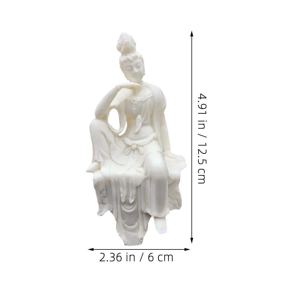 Guanyin Statue Nut Carved Buddhist Goddess Sculpture for Living Room Office Meditation Feng Shui Decoration Buda Statues