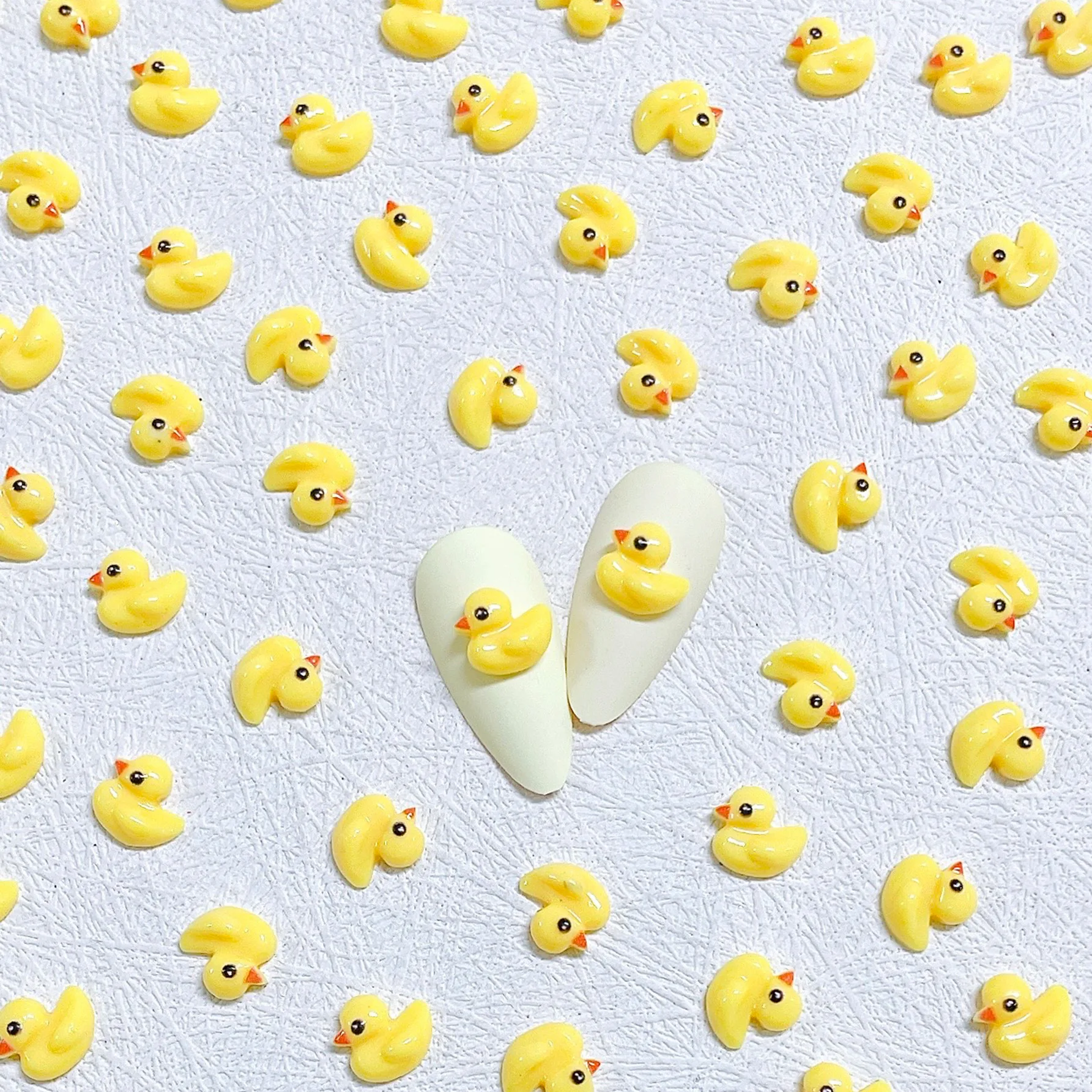 20pcs New Nail Art Cartoon Accessories Little Yellow Duck Resin Cute Nail Charms Decorations Supplies DIY 3D Cute Nail Art Parts