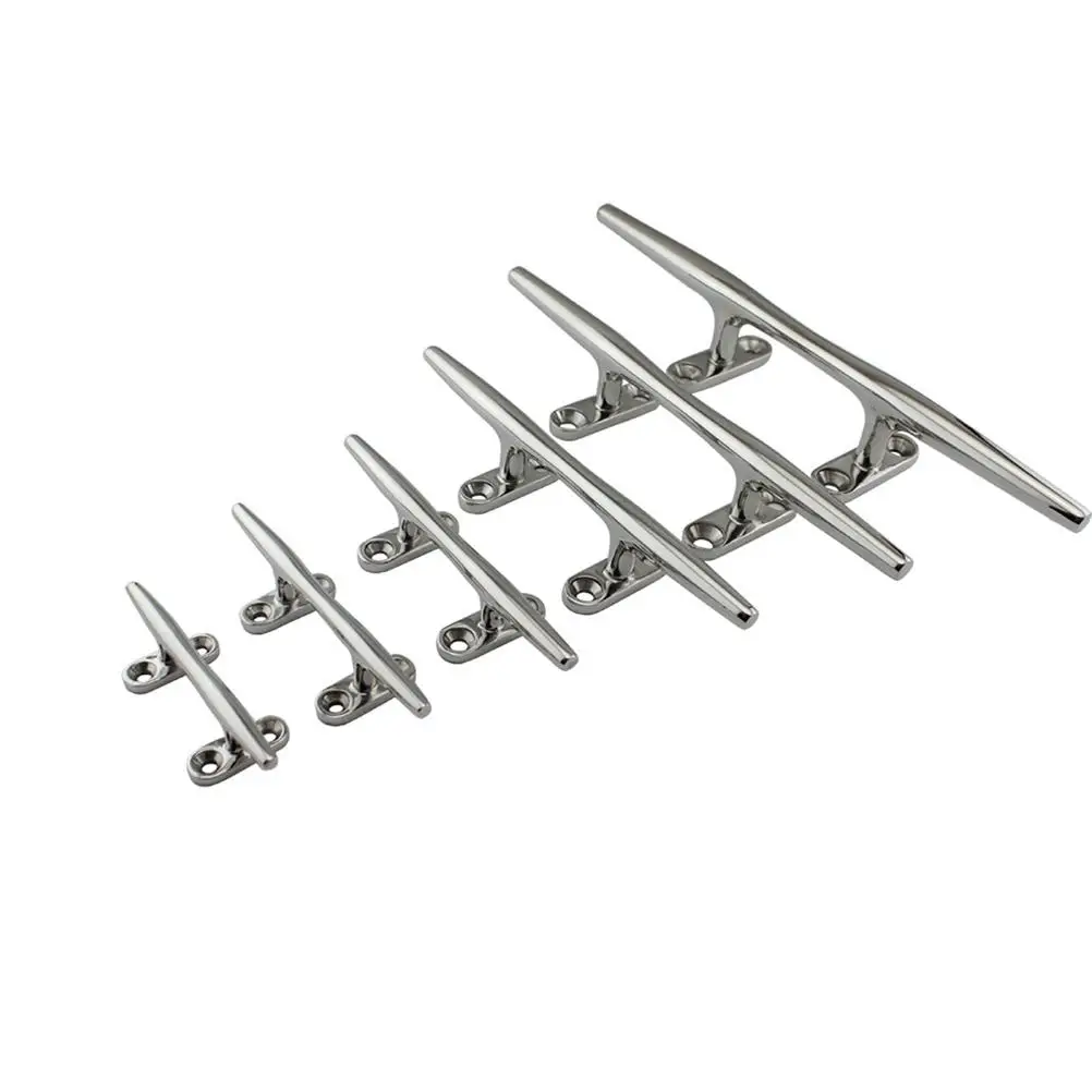 

125Mm Stainless Steel Cleat Durable Boat Rope Holder Round Hole Design Metal Dock Accessories Mooring System Small Boats Kayaks