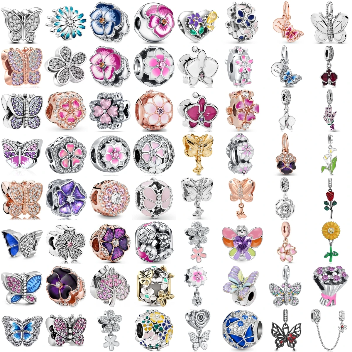 

Модные серебряные шармы-бусины 925 пробы из ранней весенней коллекции: бабочки, цветы, подсолнухи. Подходят для оригинальных браслетов, украшений и аксессуаров.