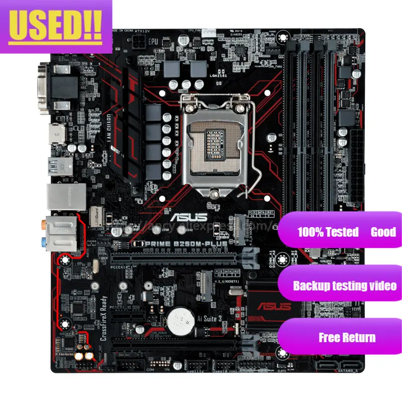 Asus PRIME B250M-PLUS Original  Desktop Intel B250 B250M DDR4 Motherboard LGA 1151 i7/i5/i3 USB3.0 SATA3