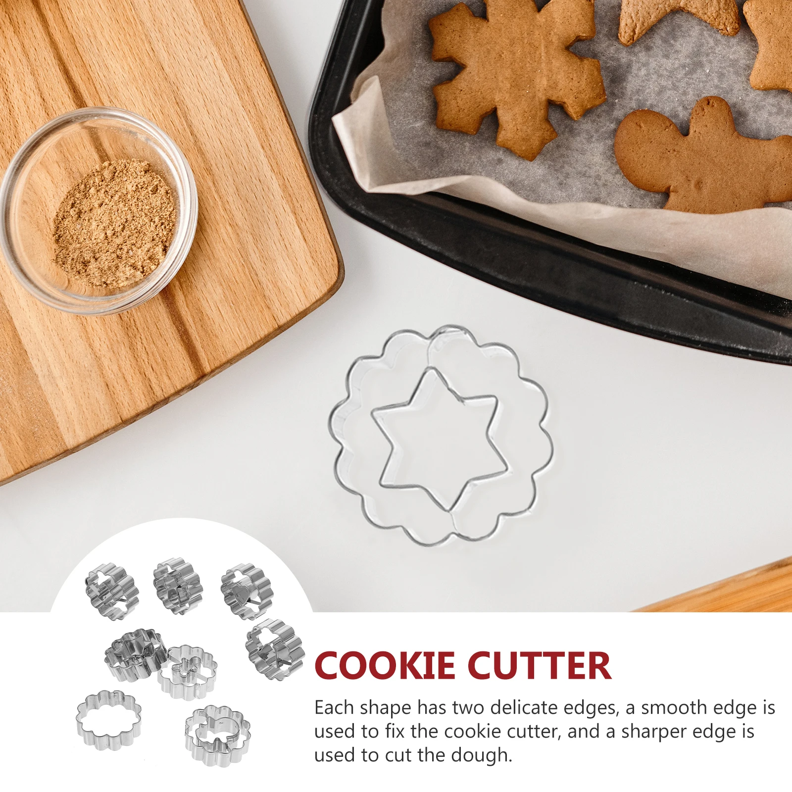 

8 Pcs Cookie Cutters DIY Tools Candies Making Stainless Steel Biscuit Molds Mould Baking Metal Child Dough