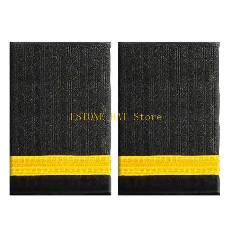 

49MF 2PCS Captain Uniform Epaulets Uniform Epaulets Shoulder Boards for Parties