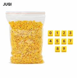 NEW 1000PCS/Pack  flat yellow 0 to 9 Arabic Numerals 0.3mm ² Motor number tube / small flat belt Cable Wire Marker