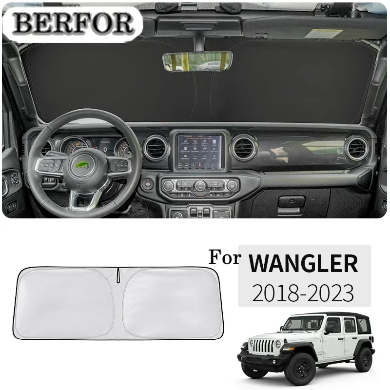 

For Jeep Wrangler JL 2018-2023 Car Styling Nano-Insulat Windshield Sunshade Front Window Sun Shade Visor Interior Accessories