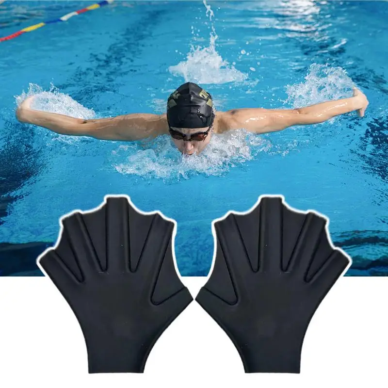 ว่ายน้ําPaddlesสําหรับLapว่ายน้ําซิลิโคนว่ายน้ําเทรนเนอร์เป็ดPaw Hand Paddles Buoyancy Aidสําหรับดําน้ําชายหาดดําน้ําดูปะการังออกกําลังกาย