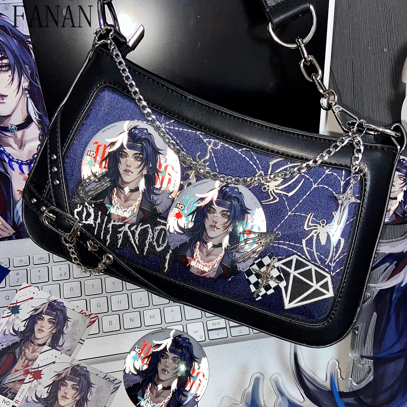 

Original Women's Handbags Dark Gothic Y2K Subculture Crossbody Bags for Women Small Capacity Simple Shoulder Bags