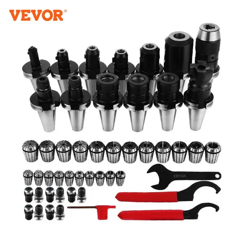 VEVOR CAT40 Tooling ER32 ER16 Collet End Mill Holder Drill Chuck Face Mill Precision Keyless Drill Chuck ER32 Collets Tools