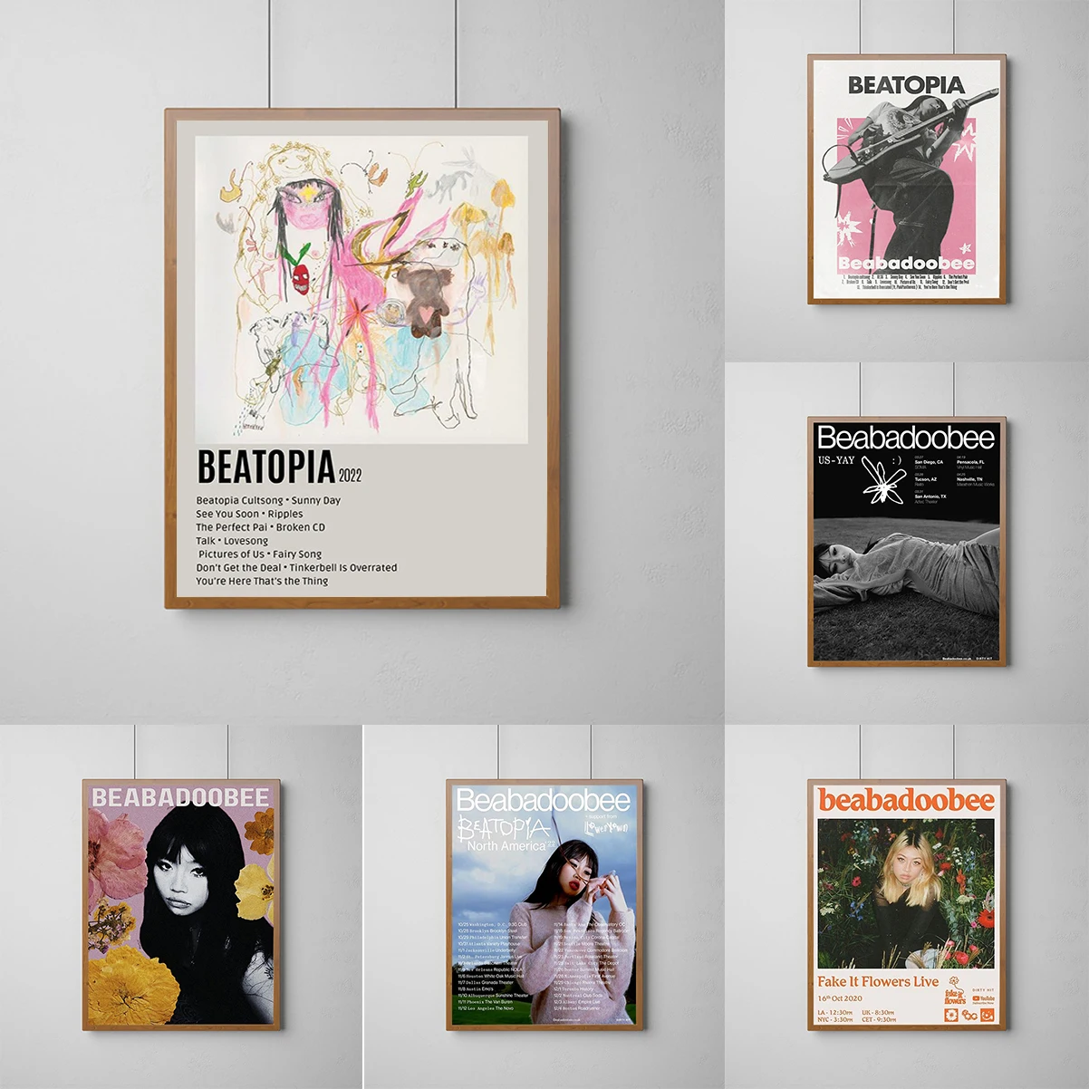 

Singer Beabadoobee 'Fake It Flowers' Music Album Poster Decorative Wall Prints Tableau Decoration Mural Painting Home Decor Room