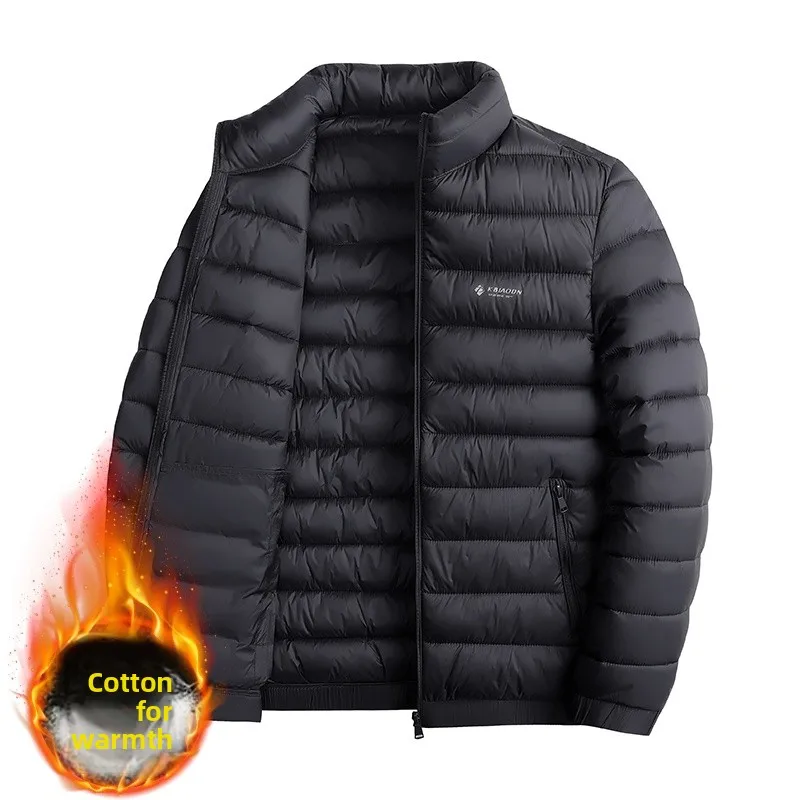 

Мужская хлопковая утепленная легкая куртка с воротником-стойкой, однотонная, теплая, зимняя, осенне-зимняя, новая модная модель