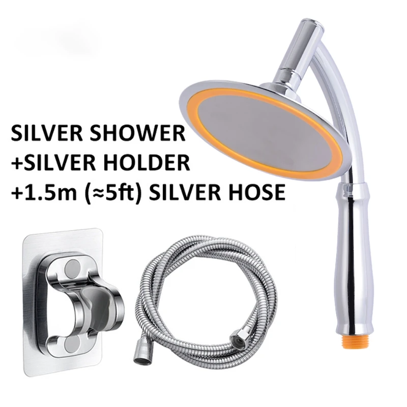 6 Inch Dual-purpose Top Spray Hand Held Shower Head High Pressure 360° Adjustable Big Rainfall Sprayer Bathroom Shower Sprinkler